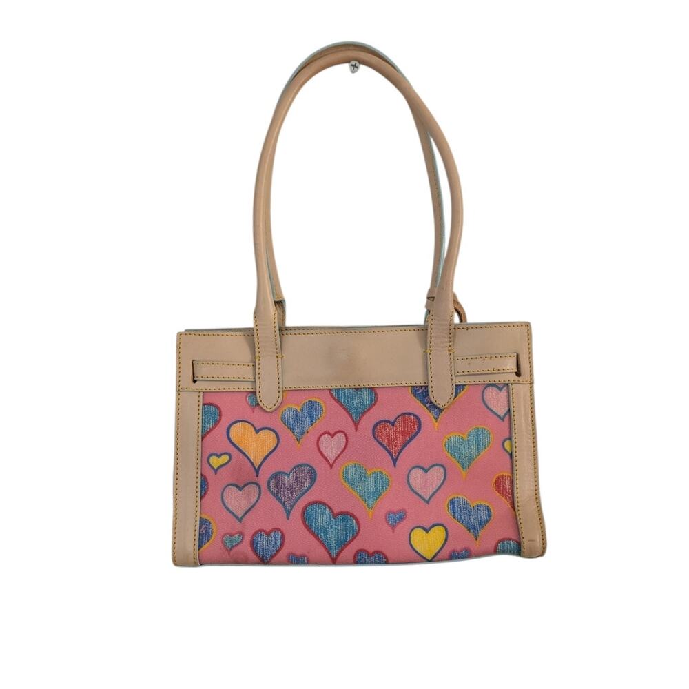 Dooney & Bourke Vintage Y2K Scribble Hearts Tassel Tote Shoulder Bag - Picture 2 of 16